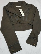 Ichi Women's Casual Jacket Short Canvas Collored, Chocolate Color New&authentic