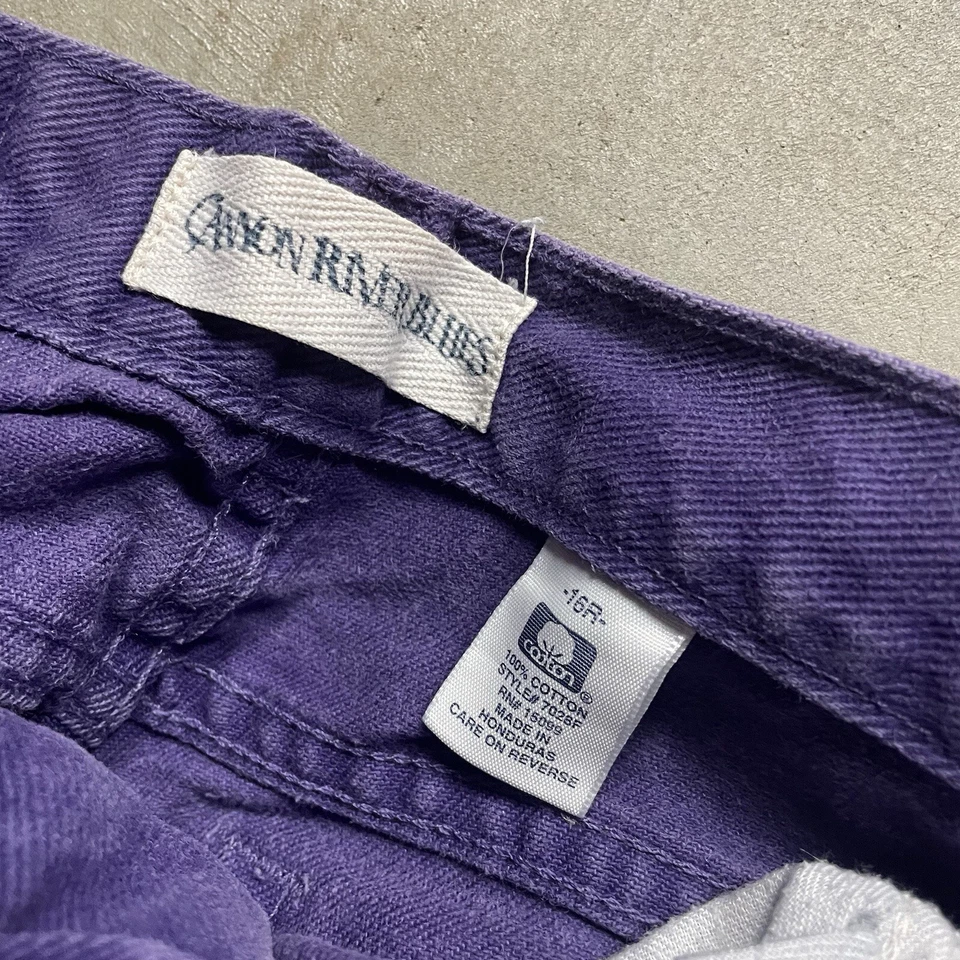 Pantalones de mezclilla vintage Canyon River azules años 90 púrpura tiro alto talla 16 sueltos holgados 28x27 Foto 4 de 4