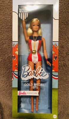 Barbie 1975 Gold Medal Reproduction Collectible Play Doll – Mattel