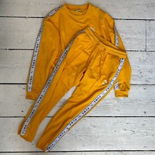 Womens Puma Tape Logo Top And Bottoms Pair Yellow Small
