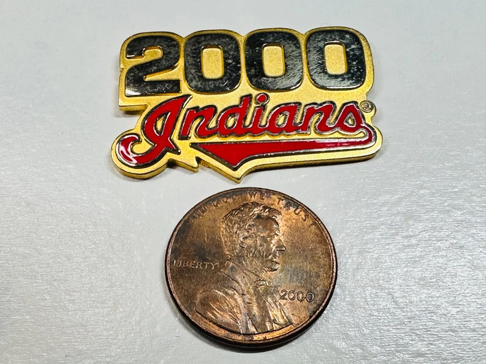 Cleveland Indians Lapel Hat Vest Pin 2000 Season Millennium New Logo Gold-Tone - Image 2 of 2