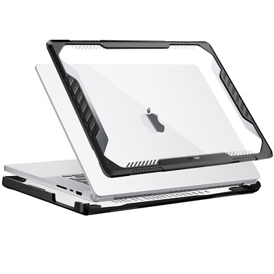 Supcase Coque Bumper pour MacBook Pro 14'' 2023 , 2022 et 2021 Noir Transparent