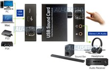 External Sound Card For PC PS4 PS5 Android OS With Volume Bass Control