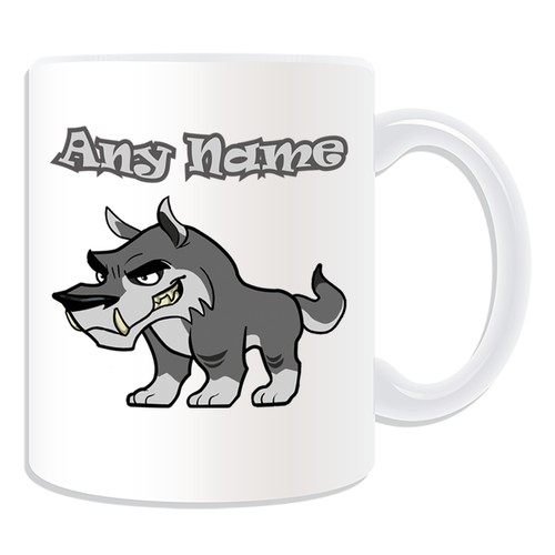 Personalised Gift Wolf Mug Money Box Cup Customise Tea Coffee Silly Name Message - Picture 2 of 20