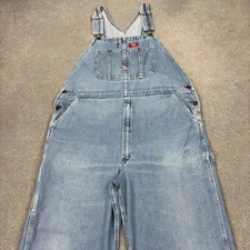 Dickies Dungarees Adult 38x28 Blue Overalls Denim Bib Workwear Carpenter Mens*