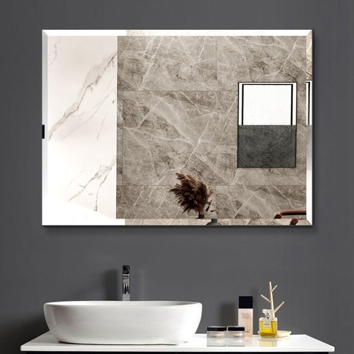 Frameless Mirror Self-Adhesive Bathroom Wall Hanging Glass Vanity Mirror Hallway - Picture 10 of 22