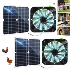 40W Solar Powered Dual Exhaust Fan 10" Solar Panel Fan For Greenhouse Shed Attic