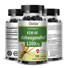 KSM-66 Ashwagandha 1200MG Maximum Strength 120Capsules Support Cognitive Healtht