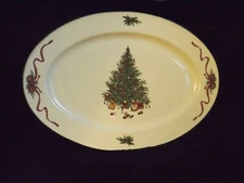 The Cellar Macy's Christmas Tree Pattern Oval 16 1/4" Serving Platter