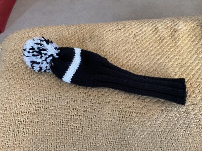 Generic Black One White Hoop Wool Fairway Headcover **