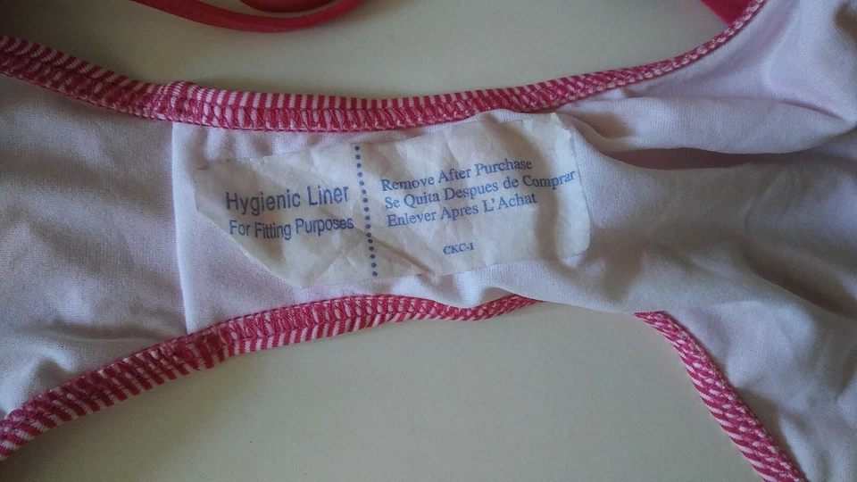 Espléndido conjunto de bikini triangular de 2 piezas para mujer talla 10 mini rayas rosa nuevo ENVÍO RÁPIDO Foto 4 de 4