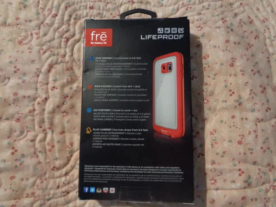 Genuína Autêntica Capa Lifeproof Free Para Samsung Galaxy S6 Coral Laranja Selada - Imagem 2 de 2