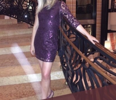 h&m purple sequin dress Women's Amethyst Halterneck sequined mini dress