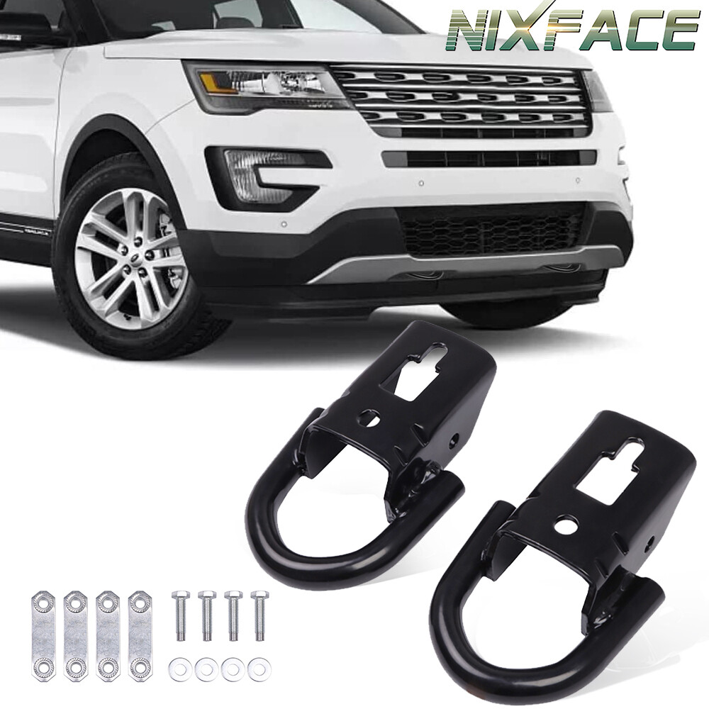 Black Front Bumper Tow Hook Shackles for Ford F150 2009-2021