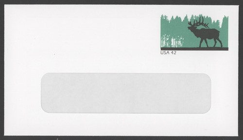2008 Scott #U663 42c Elk,  #6 Windowed Stamped Envelope - Mint - Ashton/Potter - Picture 1 of 2