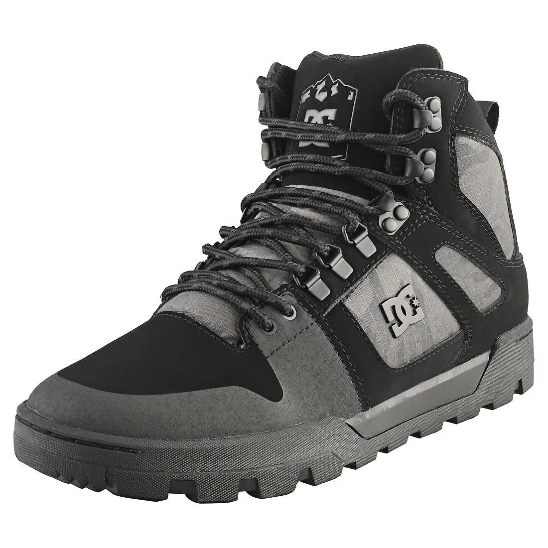 DC Shoes Pure High top Wr Boot Mens Black Grey Casual Boots eBay