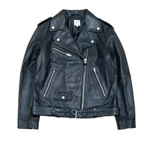 Lee Wmn Retro Oversized Leather Perfecto Biker Jacket L56gay01a Black S