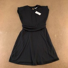 And Now This Womens Sweater Dress Black Cutout Back Crew Ribbed Sleeveless S New