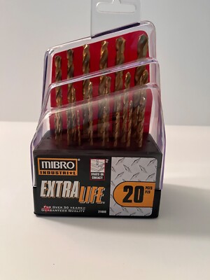 Mibro Industrial Drill set 20 piece extra life titanium coated