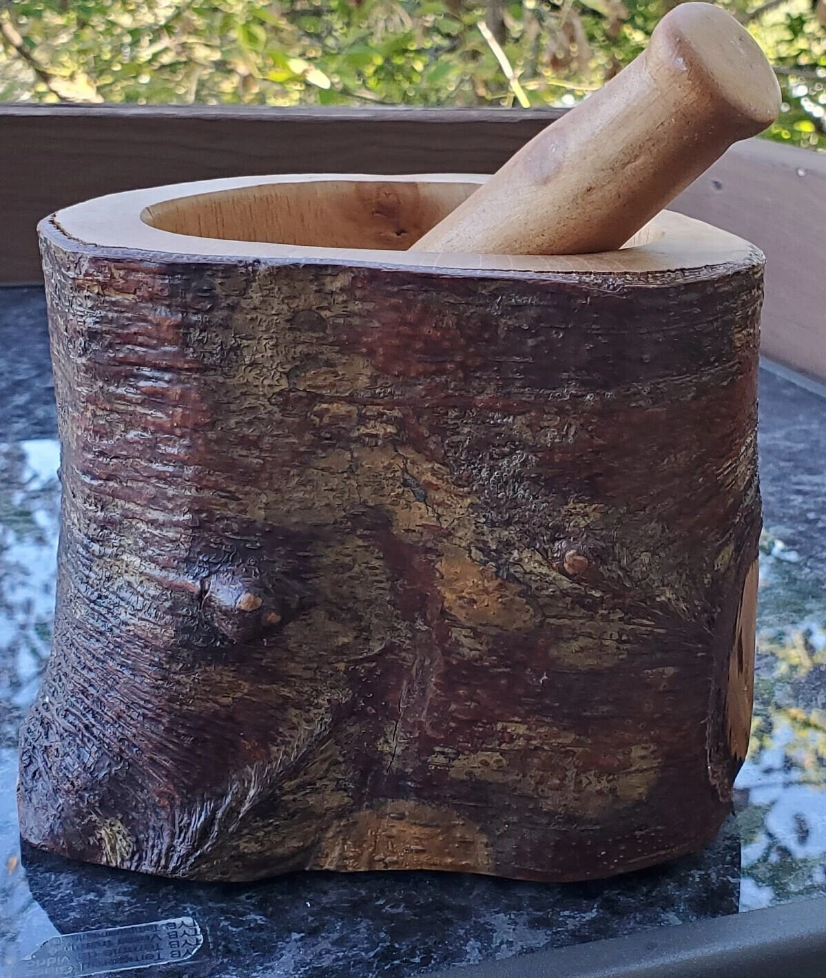 Rare Natural Wood- Mortar and Pestle- Woodwork Art-Handmade- mortar and pestle
