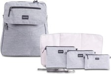 JuJuBe 4-In-1 Core Convertible Diaper/Backpack/Messenger Bag JB21430 GlacierGray