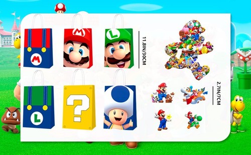 24pcs Super Mario Mitgebsel Tüte Süßigkeitentüten Mario Party eschenktüte Papier - Bild 10 von 10