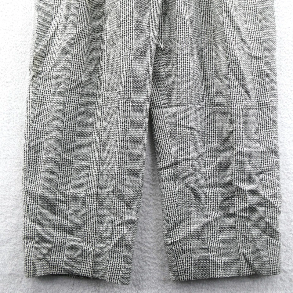 Evan Picone 正装裤子 16 女式 32x34 黑色白色格子套装松弛美国复古 — 第 2/4 张图片