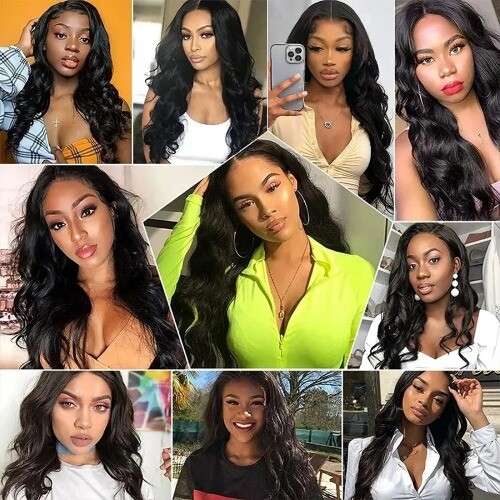 3x1 Middle Part Lace Wig Body Wave Cheap Wigs Machine Made Human Hair Wig Bangs - Afbeelding 10 van 11