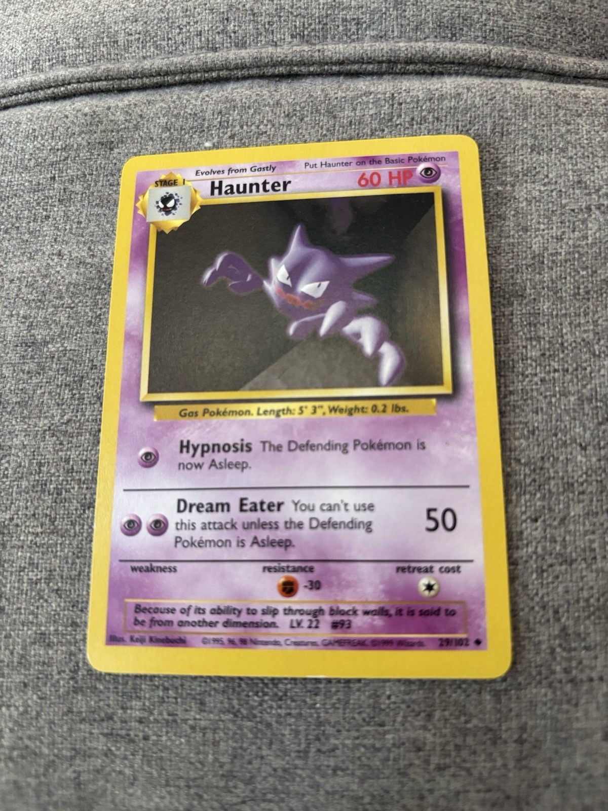 Haunter 29/102 Base Set Unlimited Uncommon Card 1999 LP