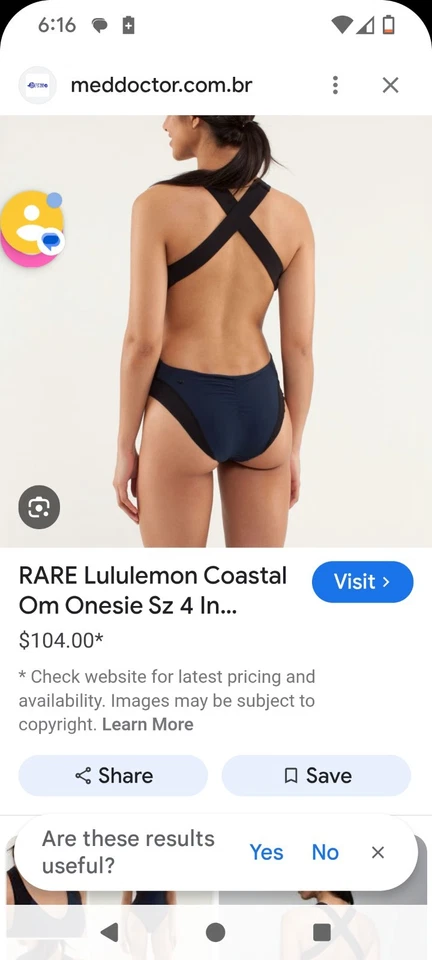 罕见 Lululemon Coastal Om One Piece。 Inkwell & Black Size S? — 第 4/4 张图片