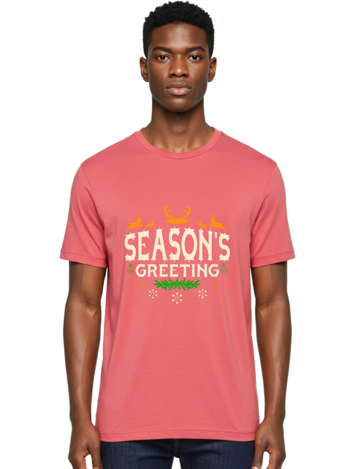 Season-S-Greeting Mens Graphic Tee,100percent Cotton,Casual Summer Wear