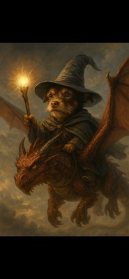 Custom Fantasy Haustierportrait - Verwandeln Sie Ihren Hund in einen Zauberer, Elfen oder Helden