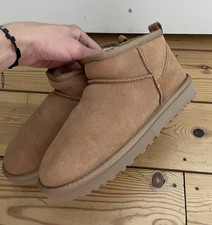 Image of UGG Classic Ultra Mini Women’s Brown Suede Sheepskin Lined Bootie UK 5