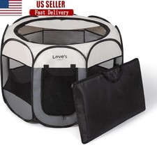Portable Dog Playpen Indoor Outdoor Foldable Pet Tent Easy Setup Travel Case New