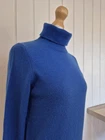 M&S Autograph Roll Neck Jumper Women Blue, Size 8, 100% Cashmere