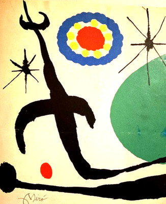 1958 MIRO, Joan. '' Back Cover'' Original Graphite Signed Lithograph Authenticated