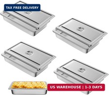 Hotel Pan, Full Size Steam Table Pan 4" Deep Stainless Steam Table Pan with Lid