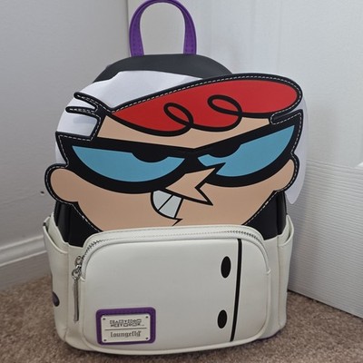 Loungefly Dexter's Laboratory Faux Leather Backpack White Purple