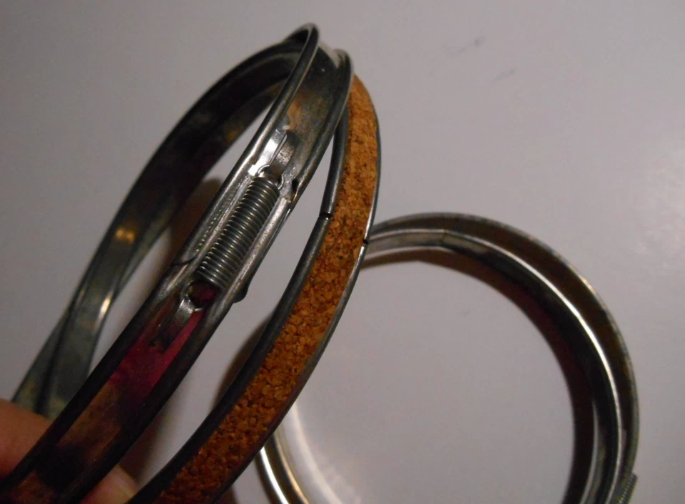 Lot of 2 Vintage Round Metal Spring Tension Cork Lined Embroidery Hoop 4-5" - Image 3 of 4