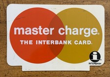 VINTAGE MasterCard The Interbank Card Plastic Advertising Sign