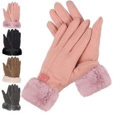 Winter Women Snow Gloves Windproof Warm Fleece Lining Thermal Insulated Thick