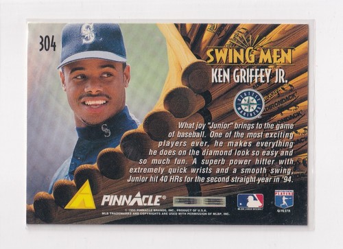 1995 Pinnacle Swing Men # 304 Ken Griffey Jr. Nice Card - Picture 2 of 2