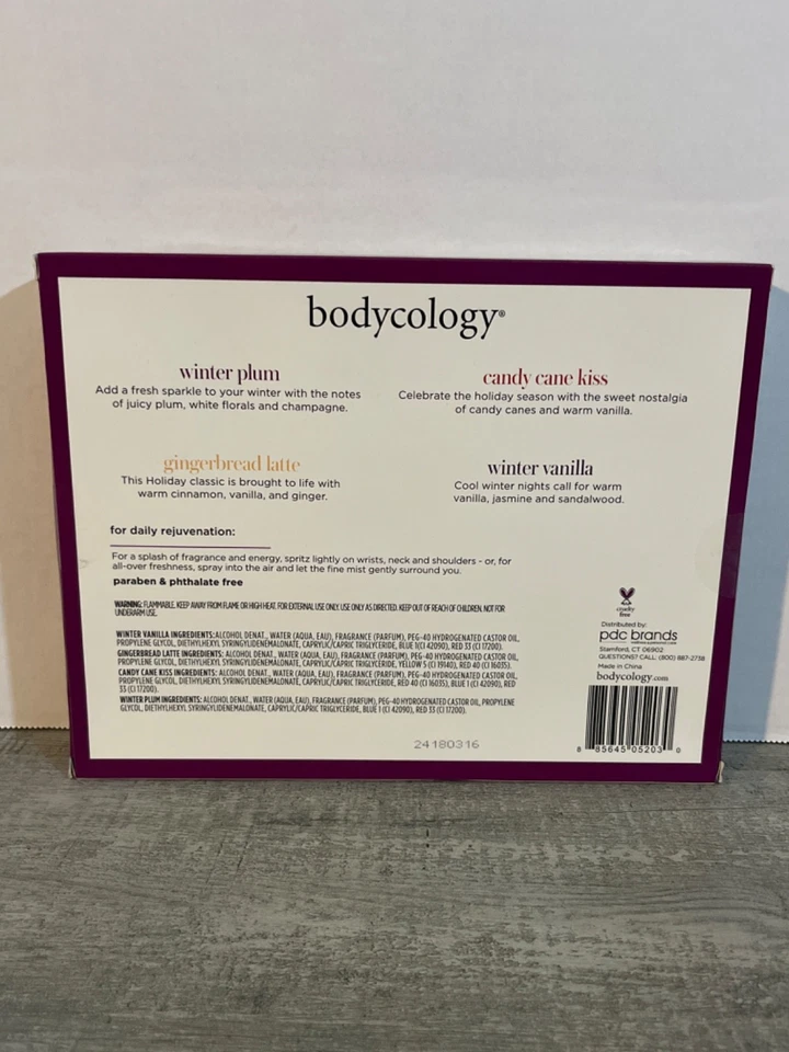 Bodycology Seasonal Delight Mists, Winter Plum, Candy Cane Kiss, Winter Vanilla - Image 2 of 2