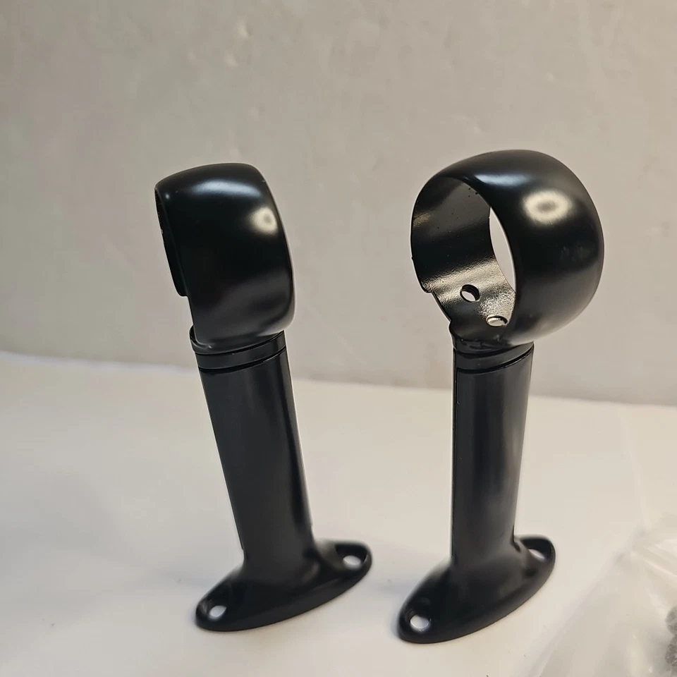 Soporte de barra de cortina universal Levolor hasta 1" varillas redondas montaje en 3 vías negro 2ct Foto 3 de 4