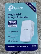 TP-Link Network RE300 AC1200 Mesh Wi-Fi Range Extender 2.4GHz band and 5GHz band