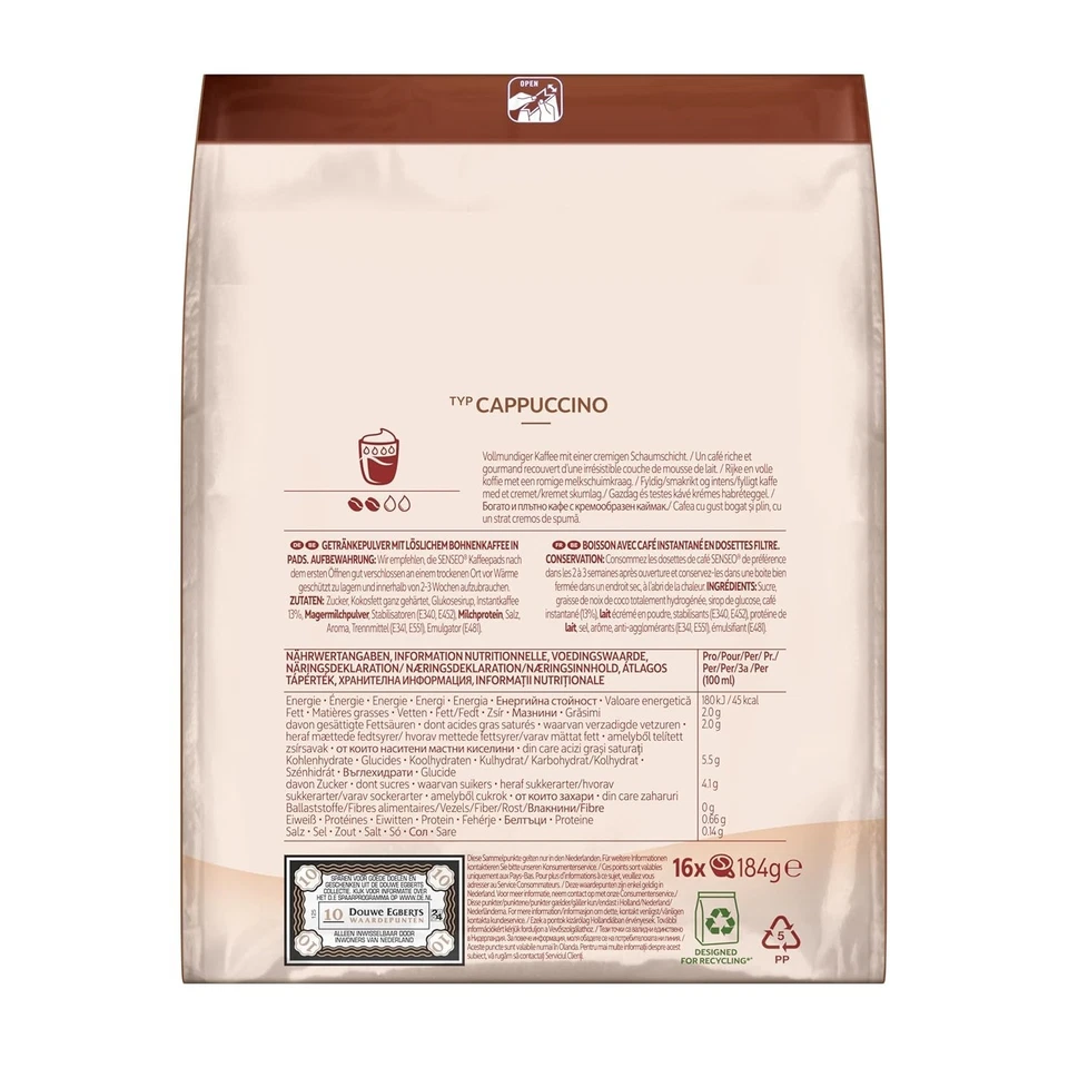 Senseo Cappuccino Pads - 5 x 16 Drinks - 80 Coffee Pods - Bild 3 von 4