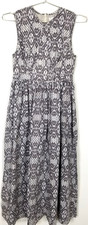 Zimmermann Women Printed Summer Maxi Dress Cotton Sz 2 Gray White Boho Designer