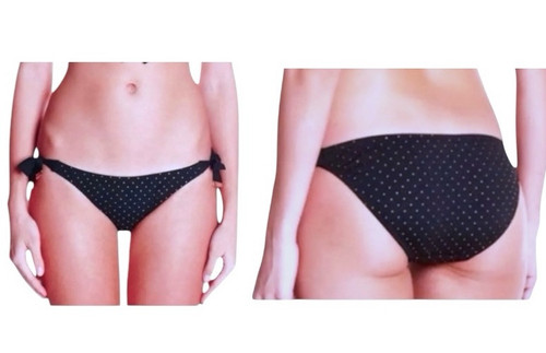 $210 Kensie Celebrity Gold Sparkle Bikini Bottoms X Small 0 2 Black Side Tie NWT - Bild 3 von 16