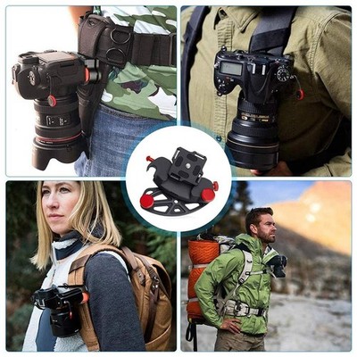Red Camera Belt Clip Quick-Release Camera Mounting Clip Universal For DSLR B NEW