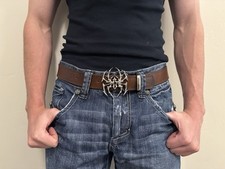 Y2K Chrome Spider Belt Buckle Custom Grunge